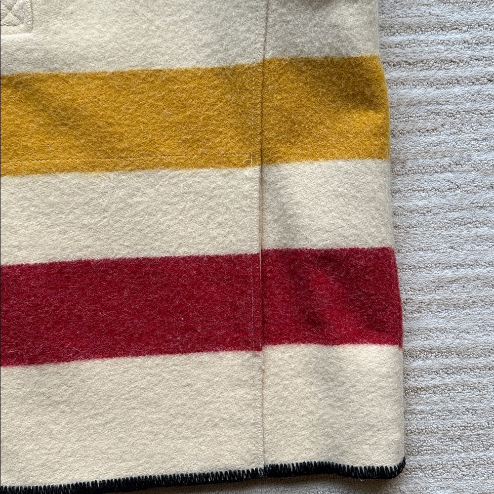 Woolrich Hudson Bay Stripe Pullover Sweater Womens Beige Snap 70s 80s USA Large - Picture 8 of 15